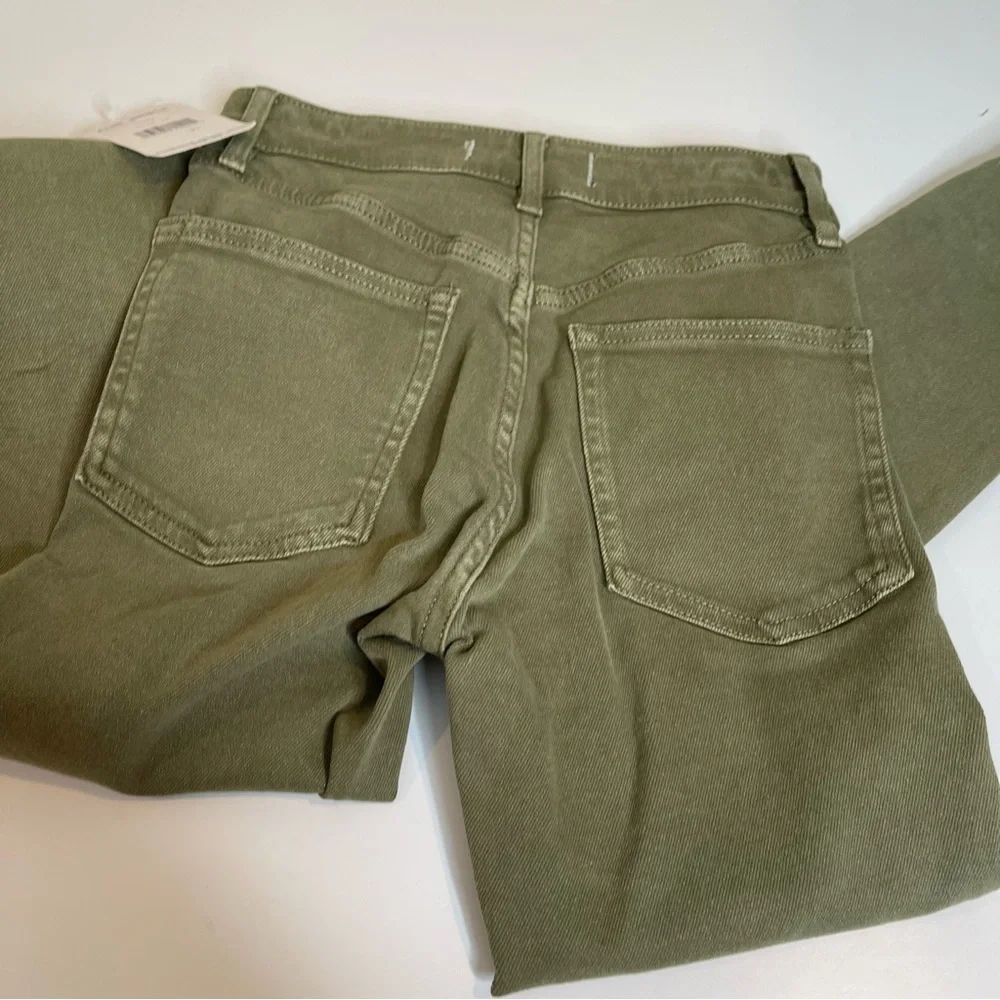 Free People High Rise Jegging Army Green Skinny Jeans